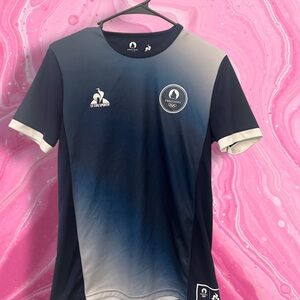 Le Coq Sportif Navy and White Logo Tee